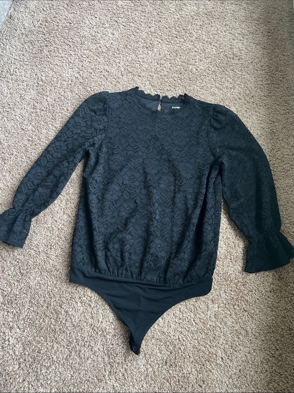 Express Black Lace Bodysuit Blouse